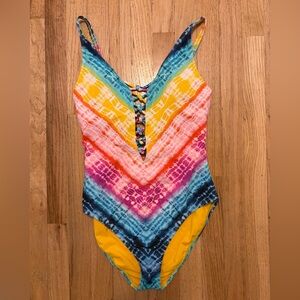 Bleu Rod Beattie Yellow Tie-Dye Swimsuit